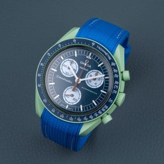 Blue rubber strap for Moonswatch