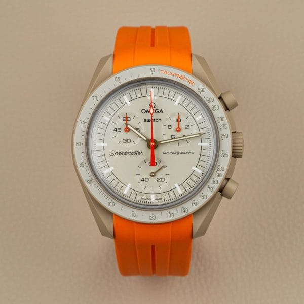 Rubber strap for Omega X Moonswatch - Grand Prix - Orange – Image 5