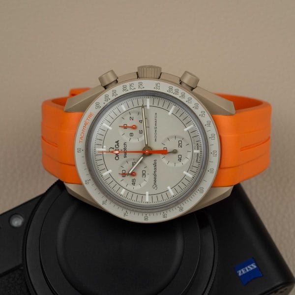 Rubber strap for Omega X Moonswatch - Grand Prix - Orange – Image 6