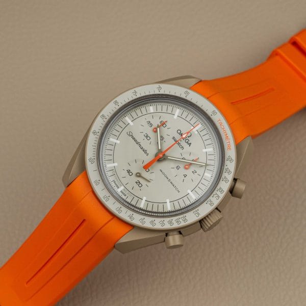 Rubber strap for Omega X Moonswatch - Grand Prix - Orange – Image 4