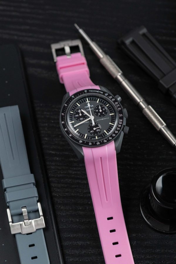 Pink Grand Prix Curved Rubber Strap