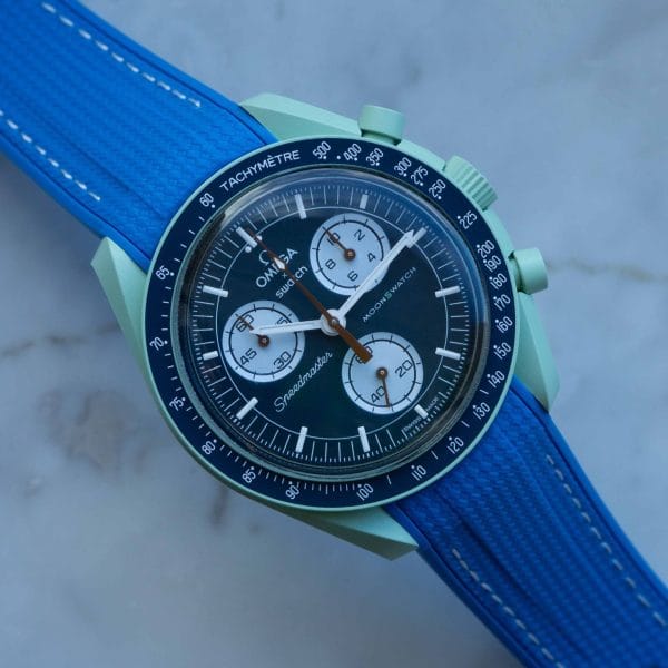 Rubber strap for Omega X Moonswatch - Monaco - Blue – Image 4