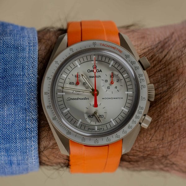 Rubber strap for Omega X Moonswatch - Orange – Image 6