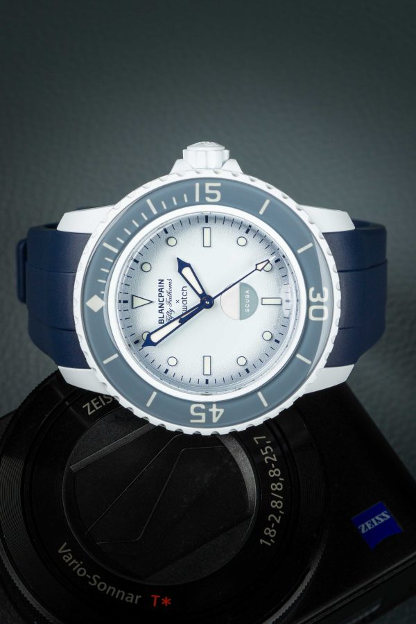 Navy Blue Rubber Strap for Blancpain Fifty Fathoms X Swatch Collaboration.