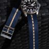 Navy Blue Striped Nato Strap