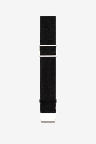 Black nylon parachute watch strap