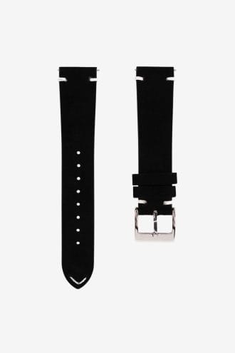 Black suede watch strap