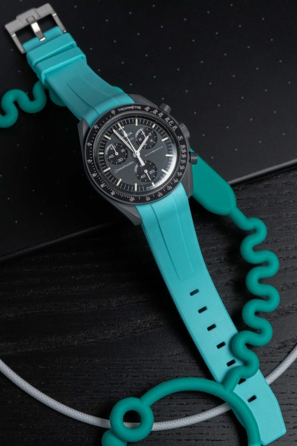 Rubber strap for Omega X Moonswatch - Aqua – Image 3