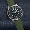 Squale 1521 Militaire paired with Army Green Straight End Rubber Watch Strap