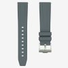 Grey Straight End Rubber Watch Strap