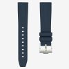 Navy Blue Straight End Rubber Watch Strap