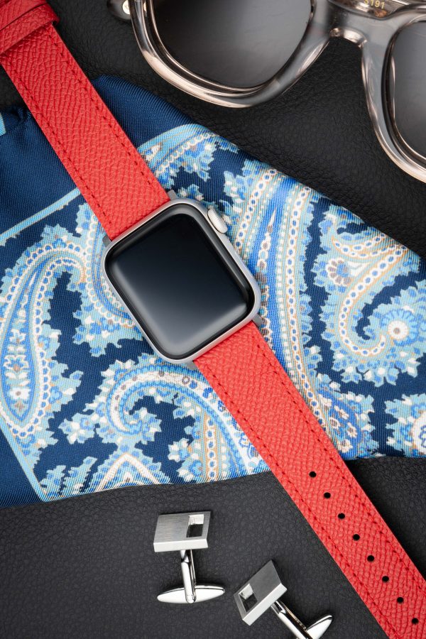 apple watch band - Red - leather strap - watch strap - epsom leather